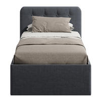 POLSTERBETT mit verstellbarem Lattenrost & Bettkasten, Kaltschaummatratze, 100 x 200 cm in Anthrazit - Anthrazit, Holzwerkstoff/Textil (100/200cm) - Home Collective