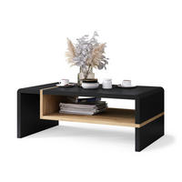COUCHTISCH rechteckig Schwarz matt - Eiche Gold 100/60/40 cm - Eichefarben/Schwarz, Holzwerkstoff (60/100/40cm) - designimpex