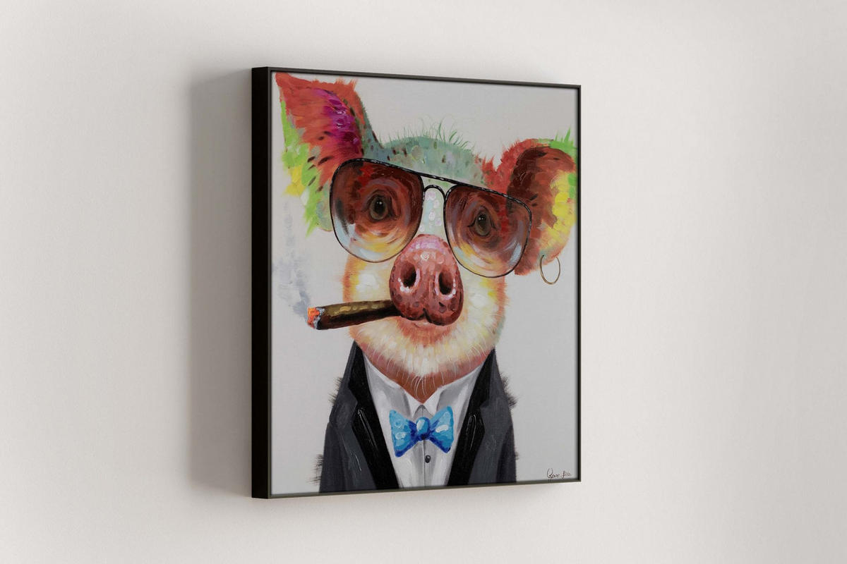 OLEJOMAĽBA 80/80 cm, More a pláž - viacfarebná, drevo/textil (80/80cm) - KUNSTLOFT