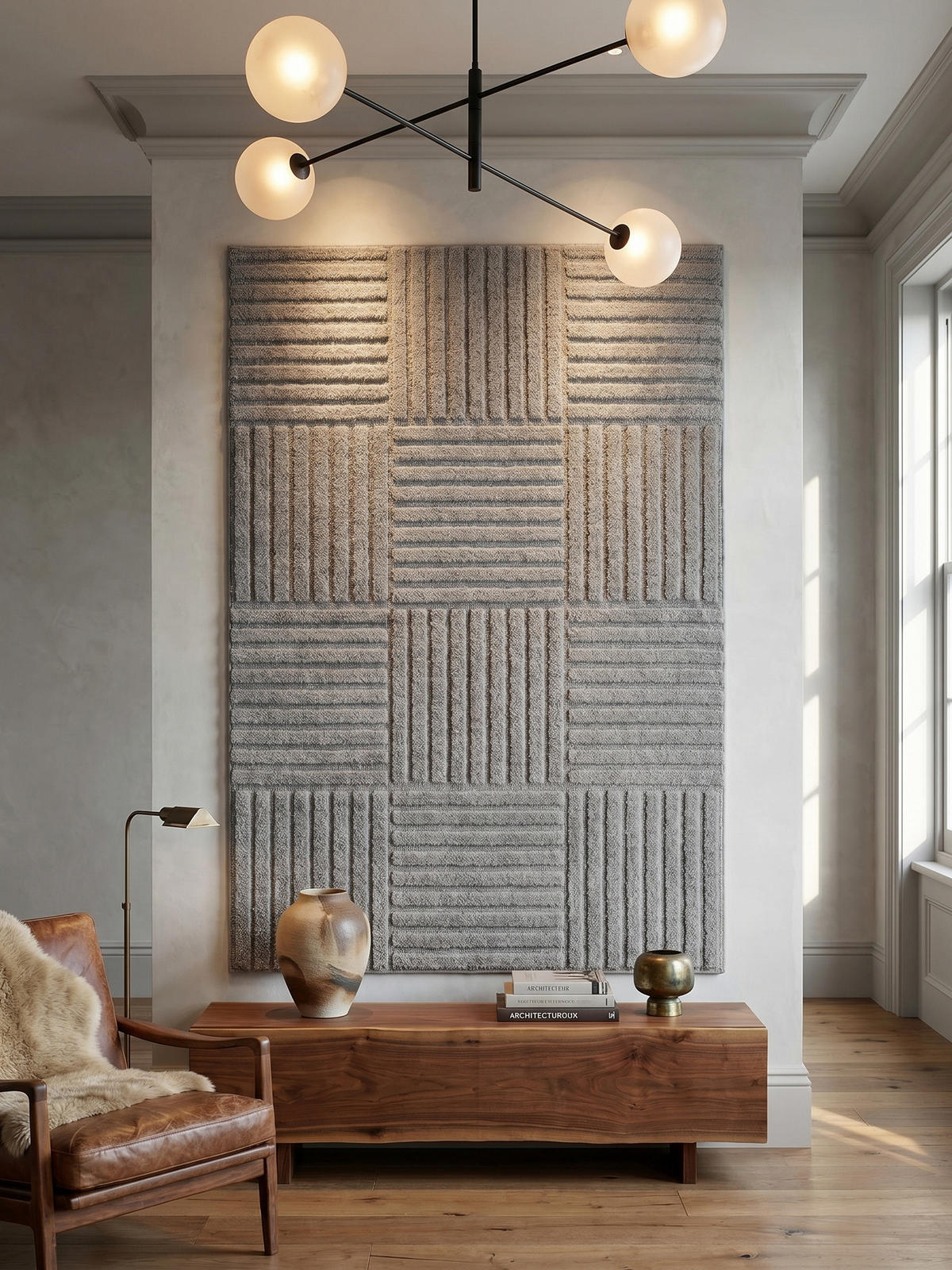 TEPPICH Hochflor RIGI in Silber, mit Cord-Streifen-Patchwork, 80 x 250 cm - Silberfarben, Textil (80/250cm) - KADIMA DESIGN