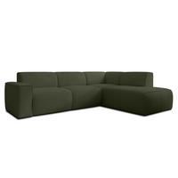 ECKSOFA L Form Didim Grün 292/220/78 cm – großes Sofa stilvoll & bequem R - Schwarz/Grün, Kunststoff/Textil (292/220cm) - AX Living