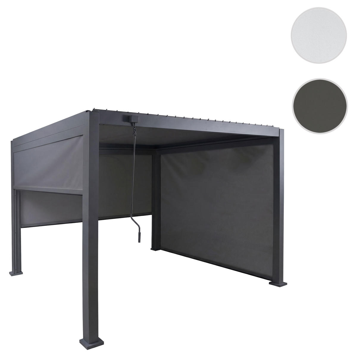 PERGOLA MIT SEITENWAND Anthrazit - Anthrazit, Metall (302/235/302cm) - MCW