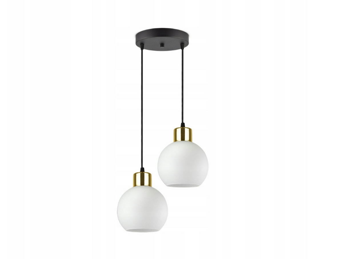 PENDELLEUCHTE Milano Glas - Goldfarben/Schwarz, Glas/Metall (25/25/80cm) - kiki design