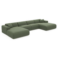 WOHNLANDSCHAFT Rastergewebe Olivgrün 356cm - Olivgrün/Grün, Textil (356/73/166cm) - Sia Home