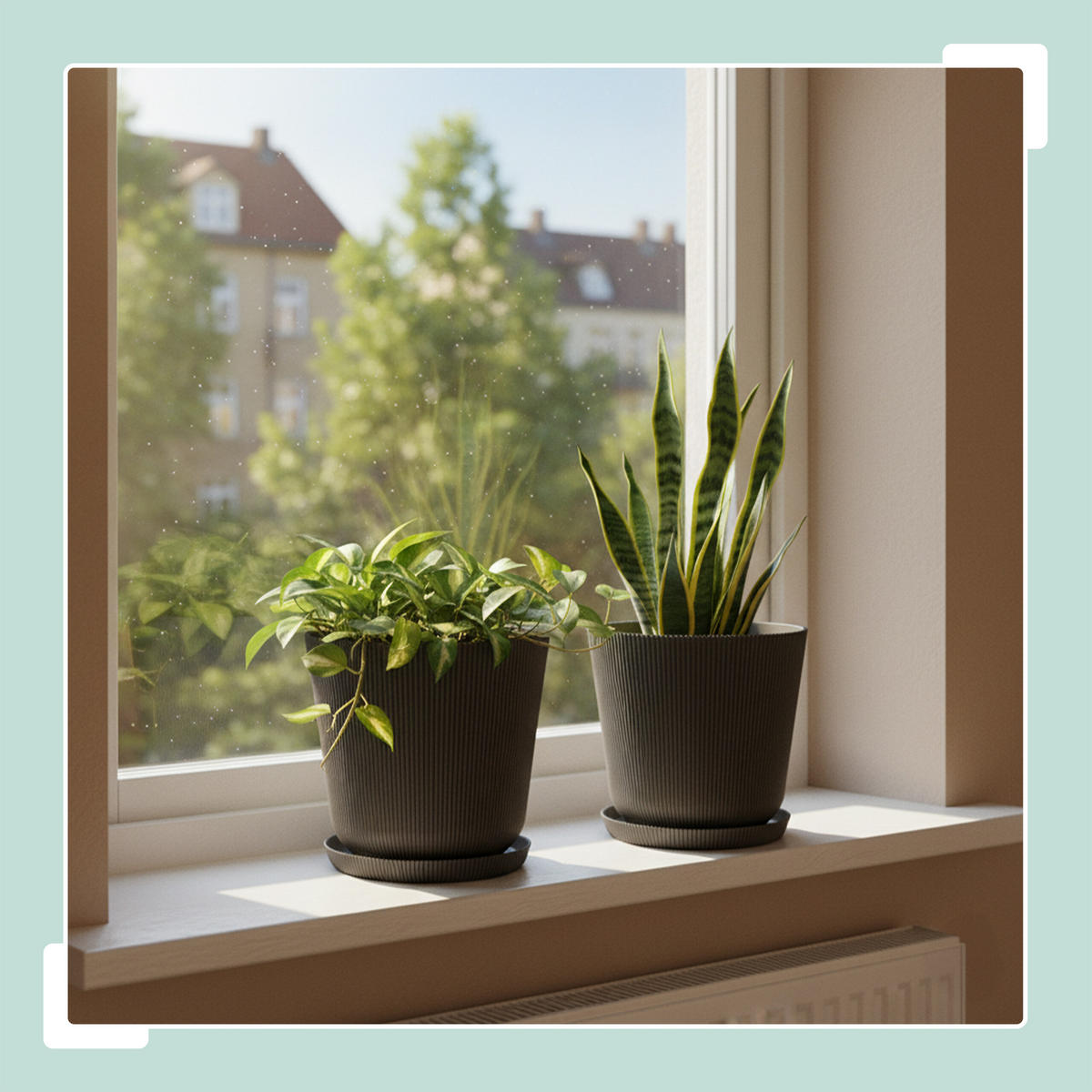 2XBLUMENTOPF - Anthrazit, Kunststoff (20cm) - Relaxdays