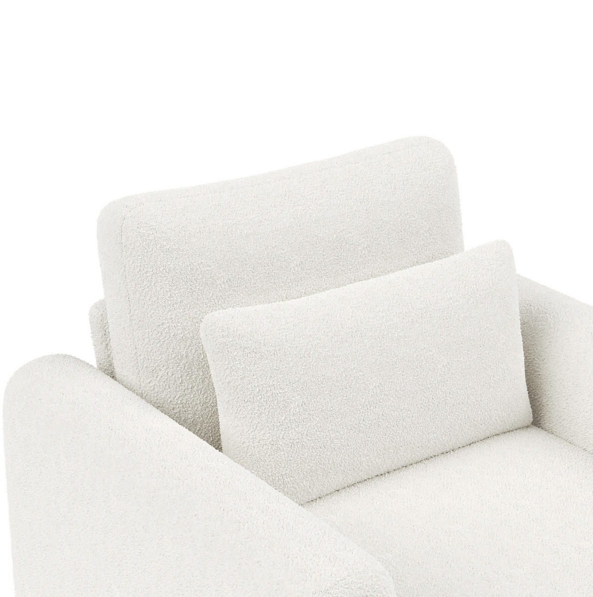 SESSEL 87/88.5/83 cm White aus Teddy mit abnehmbarem Sitzkissen - Weiß, Textil (83/88.5/87cm) - OKMYHOME