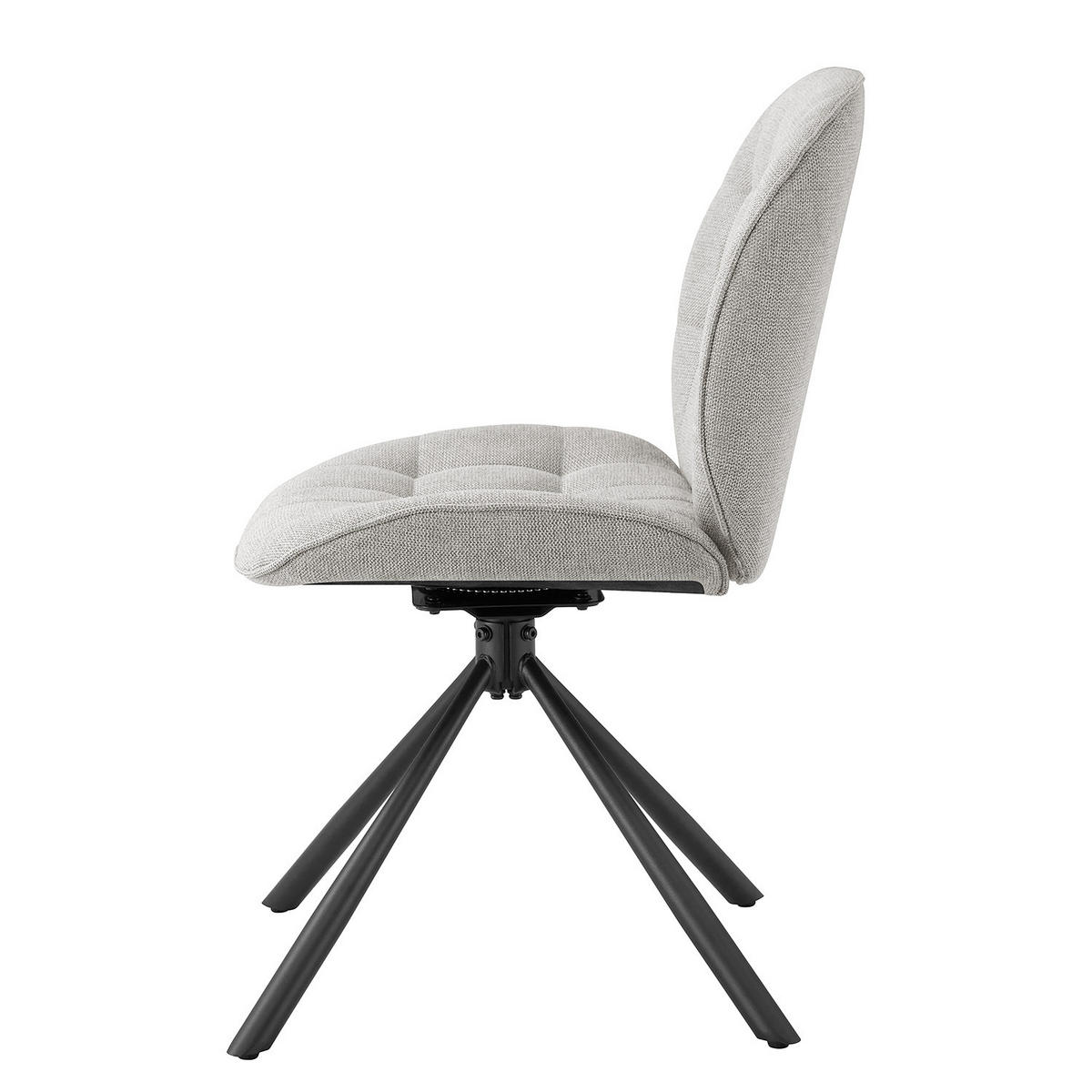 DREHBARER POLSTERSTUHL - 2er-Set - Grau, Textil/Metall (48/85/58cm) - home24