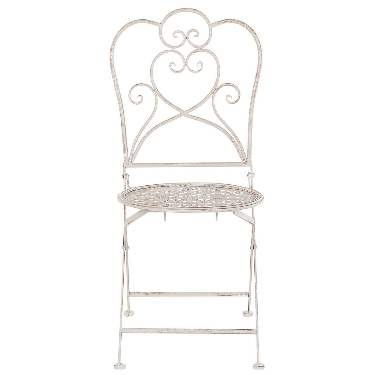BALKONSET 2-Sitzer Klapptisch Metall beige Trieste - Beige, Metall - Beliani