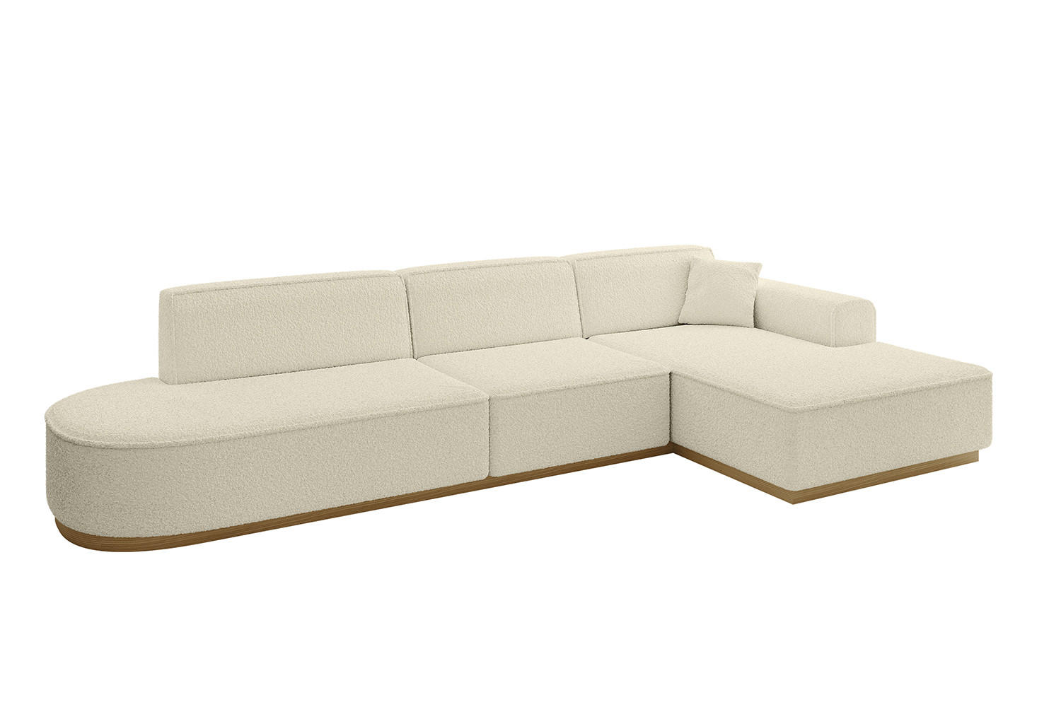 ECKSOFA Ottomane Rechts IREA-L2-v2 - 327x165x80 cm Beige - Creme, Holzwerkstoff/Textil (327/165cm) - ALTDECOR