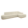 ECKSOFA Ottomane Rechts IREA-L2-v2 - 327x165x80 cm Beige - Creme, Holzwerkstoff/Textil (327/165cm) - ALTDECOR