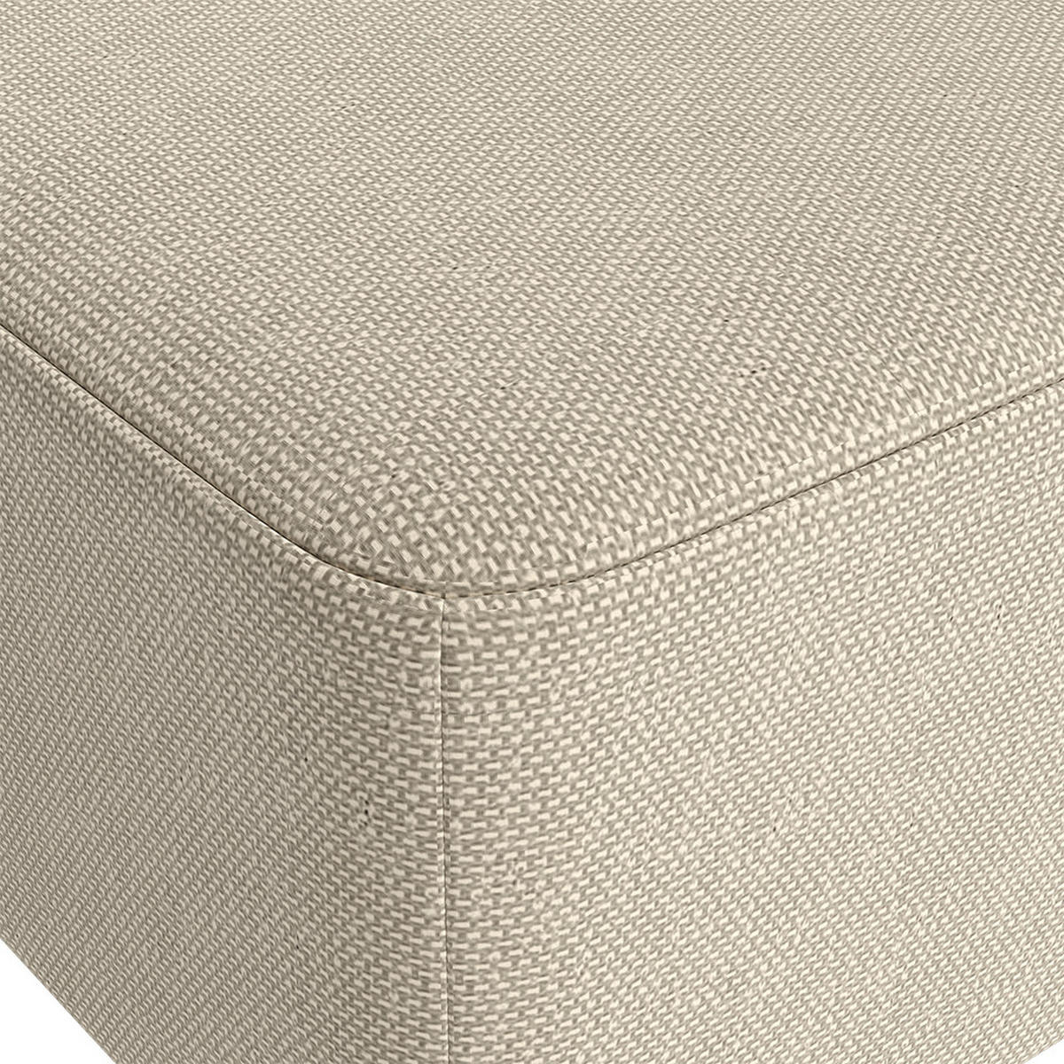 POLSTERHOCKER 57/28/25.7 cm Rechteckig Eichenholzbeine Leinen Beige - Beige/Naturfarben, Eichenholz/Holz (57/25.7/28cm) - Livingandhome