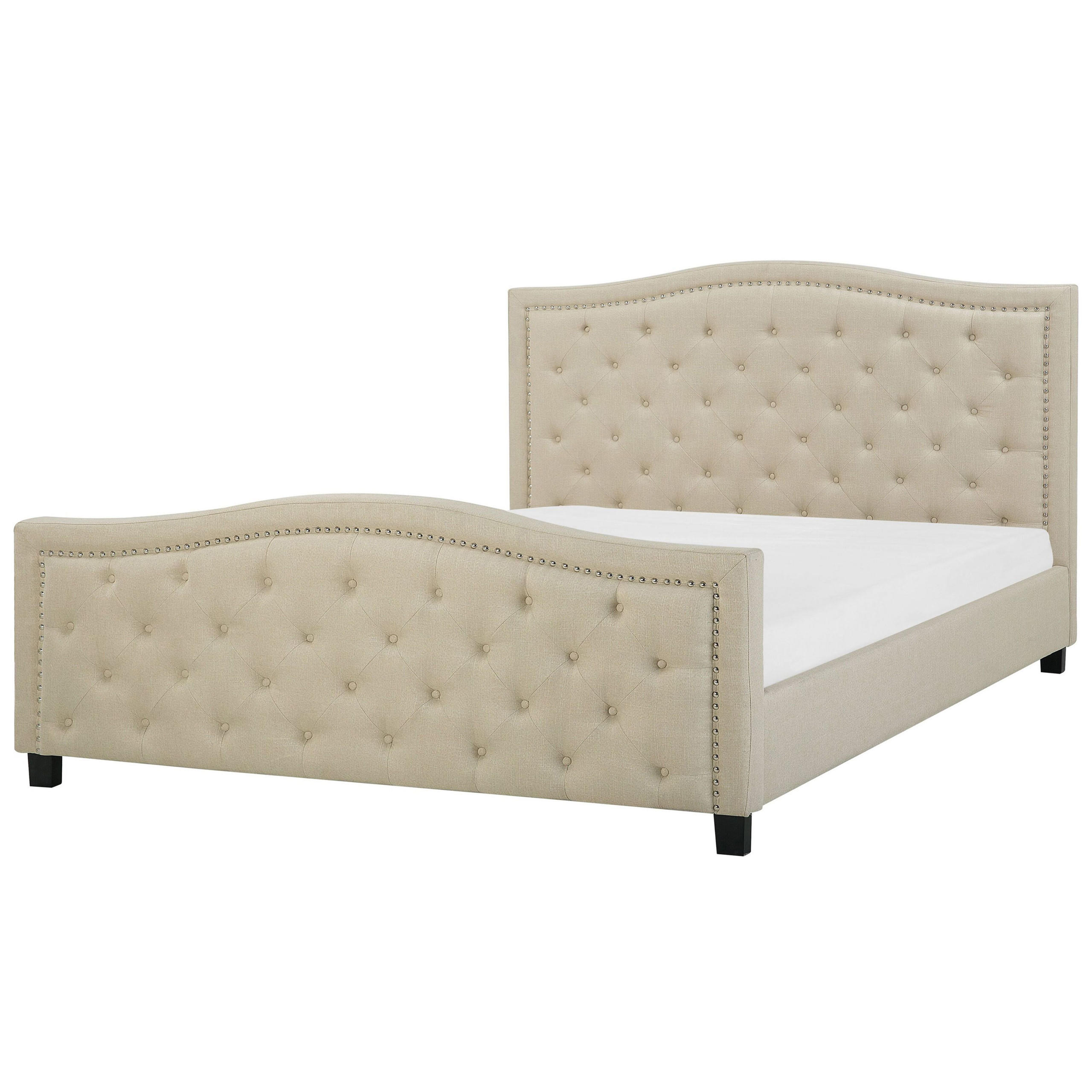 POLSTERBETT 180/200cm Beige Aurel - Beige, Textil (180/200cm) - Beliani