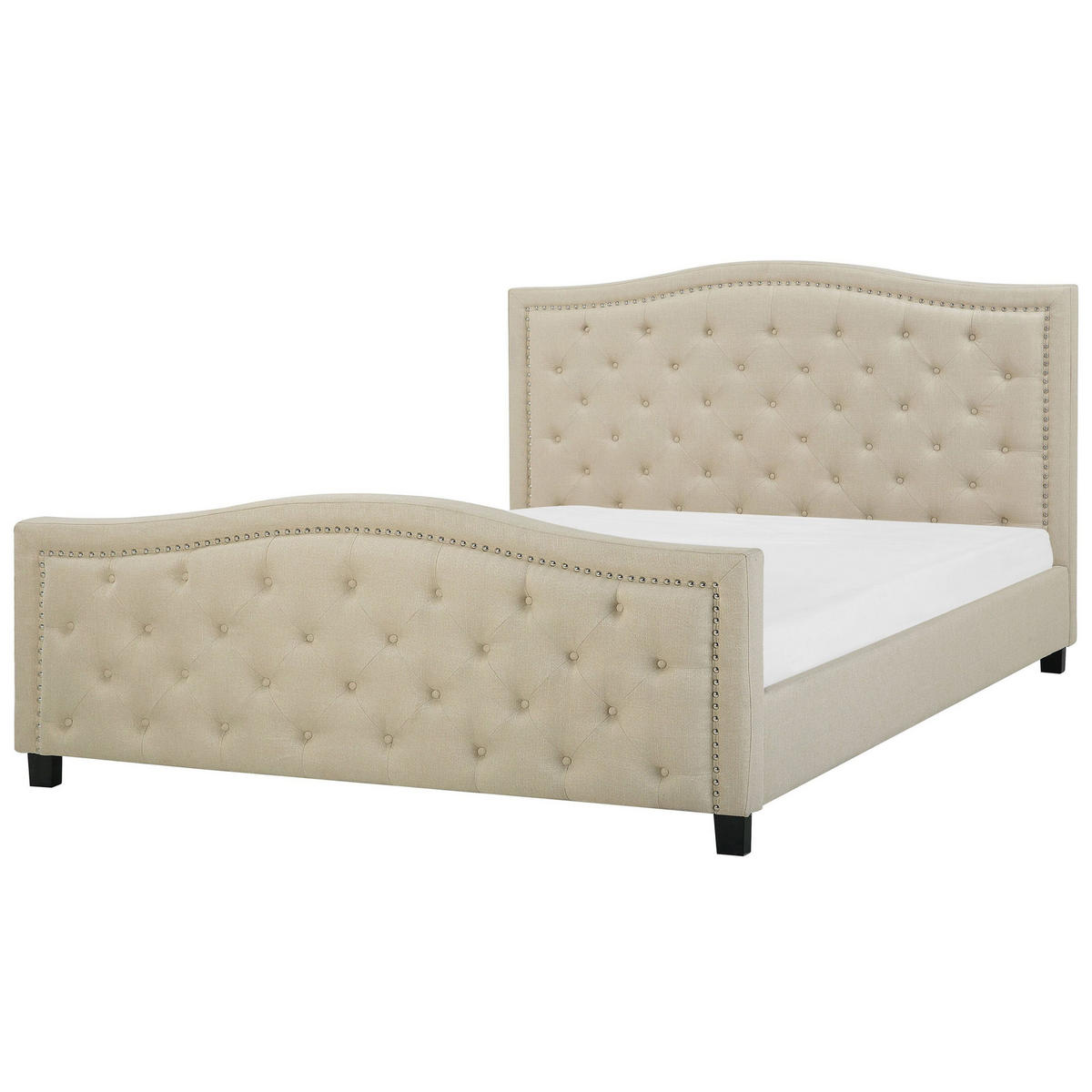POLSTERBETT 180/200cm Beige Aurel - Beige, Textil (180/200cm) - Beliani