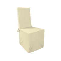 STUHLHUSSE ( Creme ) - Stretchhusse für eckige Stuhllehnen - ( 45 cm x 96 cm ) elastischer Bankett Stuhlbezug - Creme, Textil (45/96cm) - Bestlivings