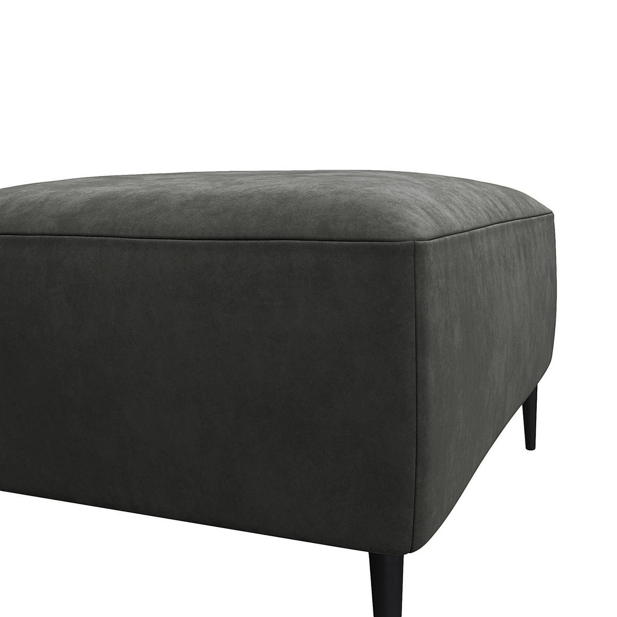 POLSTERHOCKER - Schwarz/Grün, Textil/Metall (90/45/60cm) - home24