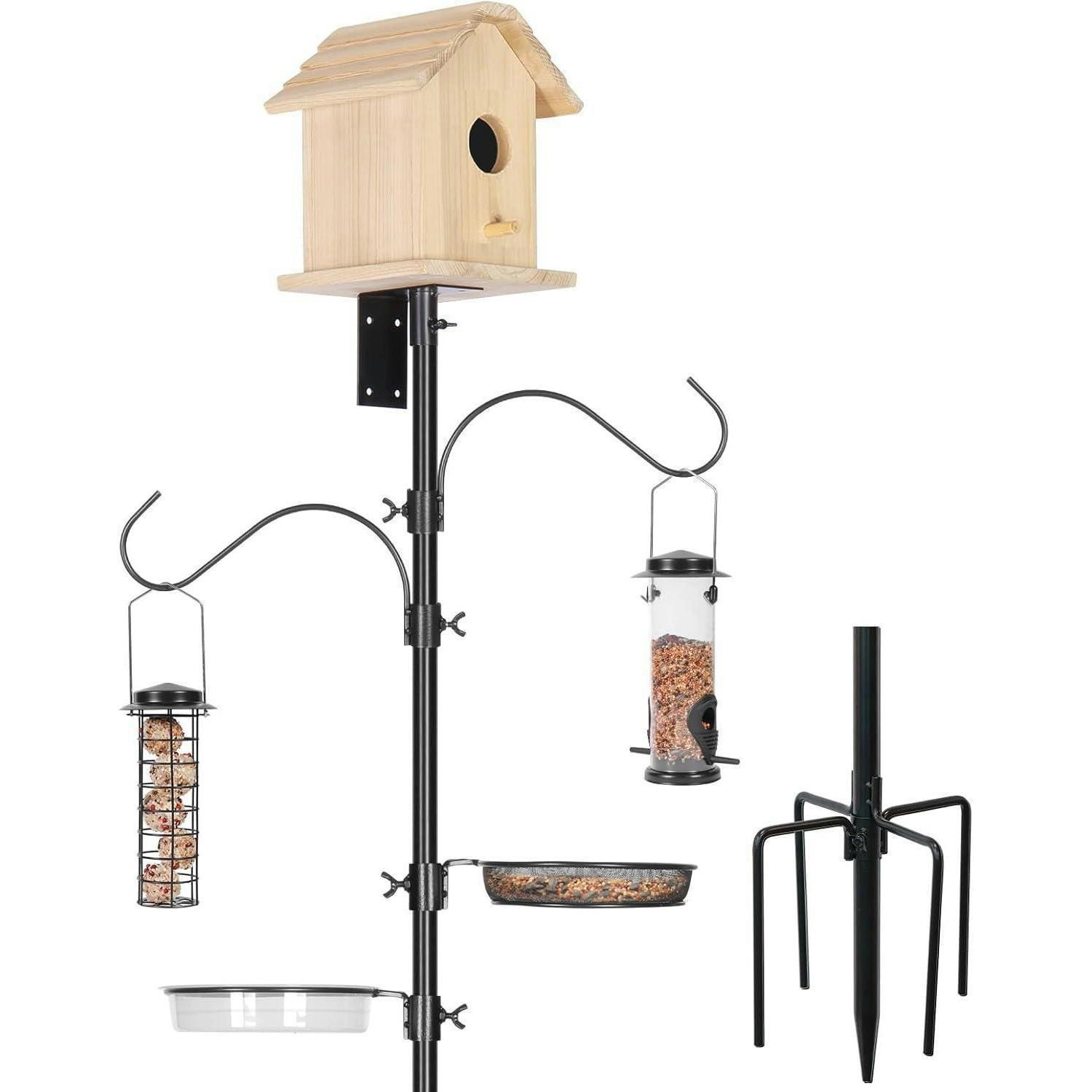 STANGENHALTERUNG für Vogelhaus 196 cm Schwarz - Schwarz, Metall (10/10/196cm)