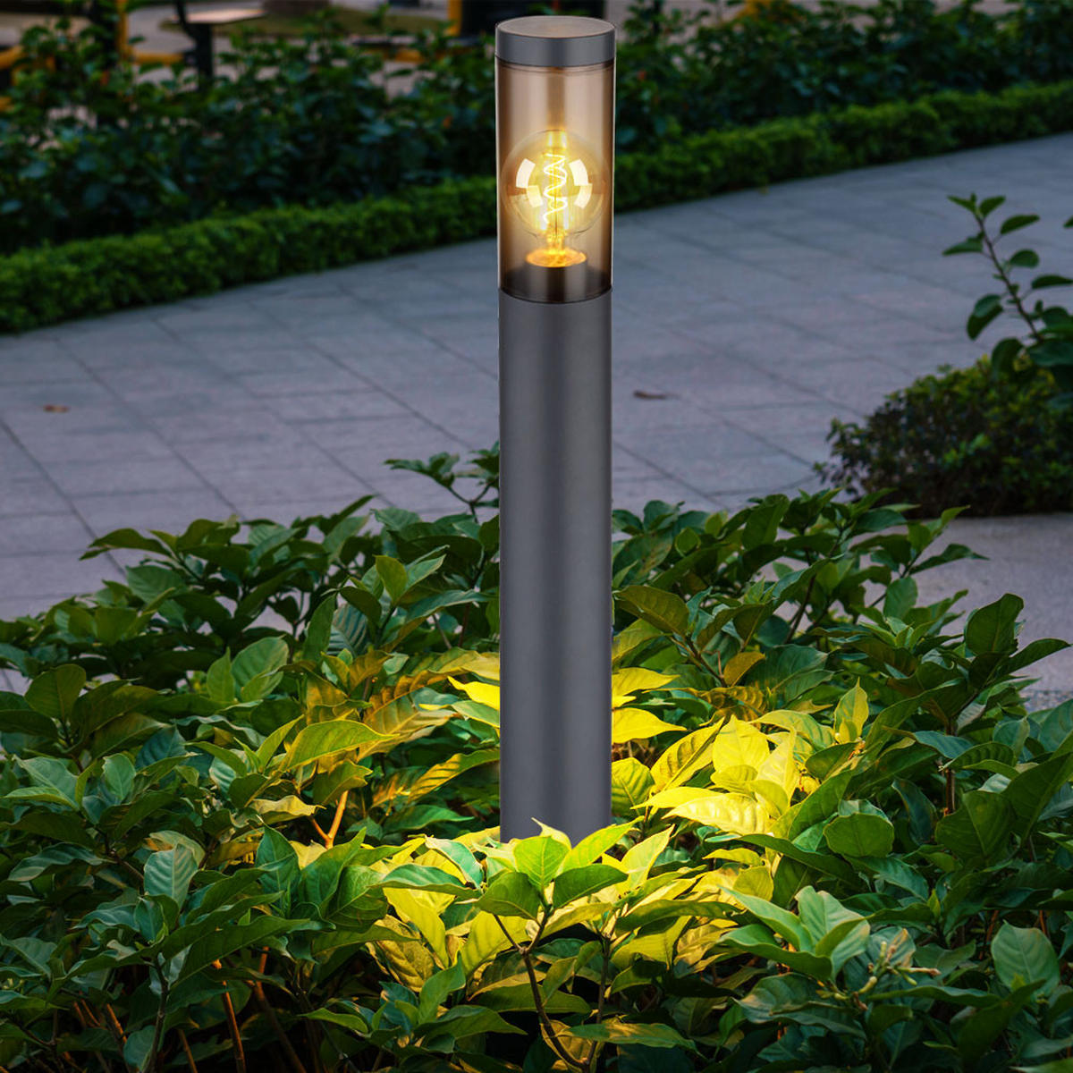 LED STEHLEUCHTE Boston Anthrazit Edelstahl - Anthrazit, Metall (12.7/12.7/110cm) - Globo Lighting