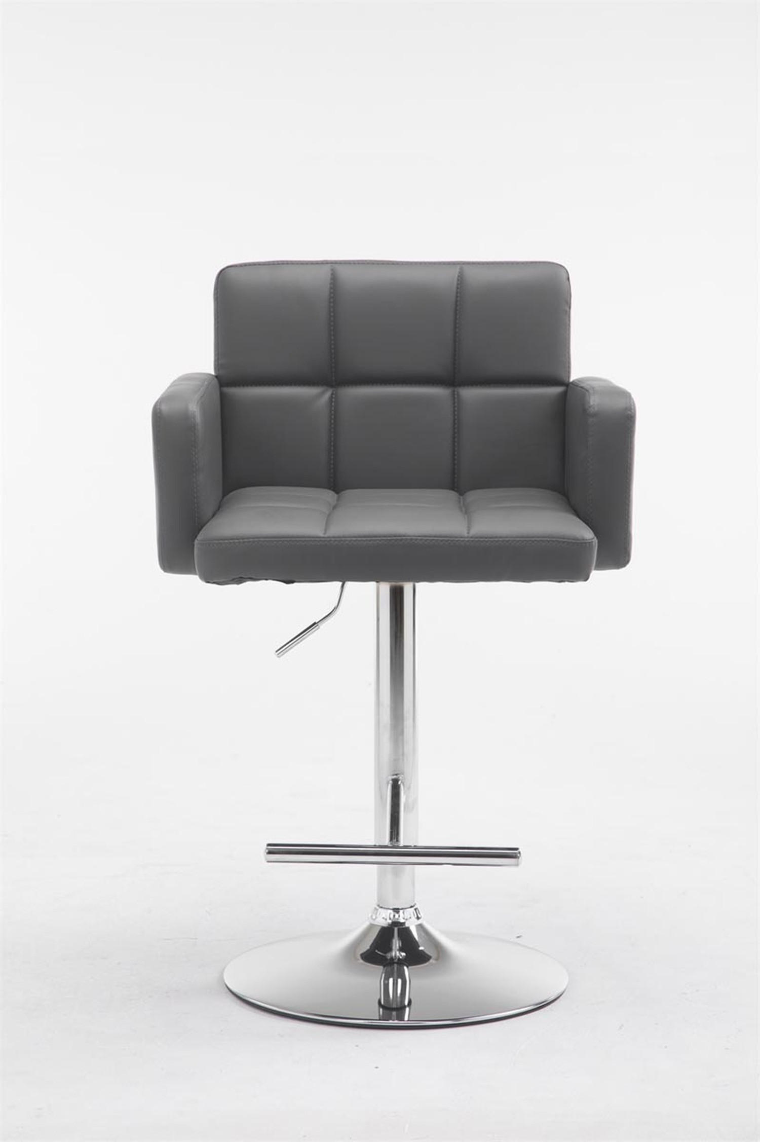 BARHOCKER Lausanne, Gestell Metall in Chromoptik, Kunstleder Grau - Chromfarben/Grau, Kunststoff/Textil (60/100/56cm) - TPFLiving