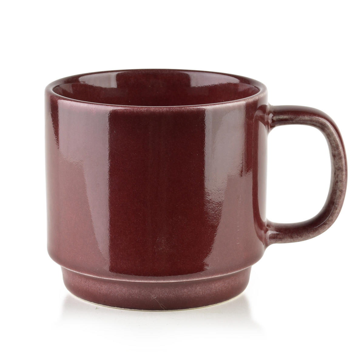 BECHER Evie 4er Set Dunkelrot 13/13/33 cm Porzellan - Dunkelrot, Keramik (0.37L) - Mondex