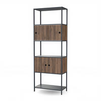 REGAL ARIEL 80 × 220 × 40 cm - Anthrazit/Nussbaumfarben, Metall (80/220/40cm) - Jan Nowak