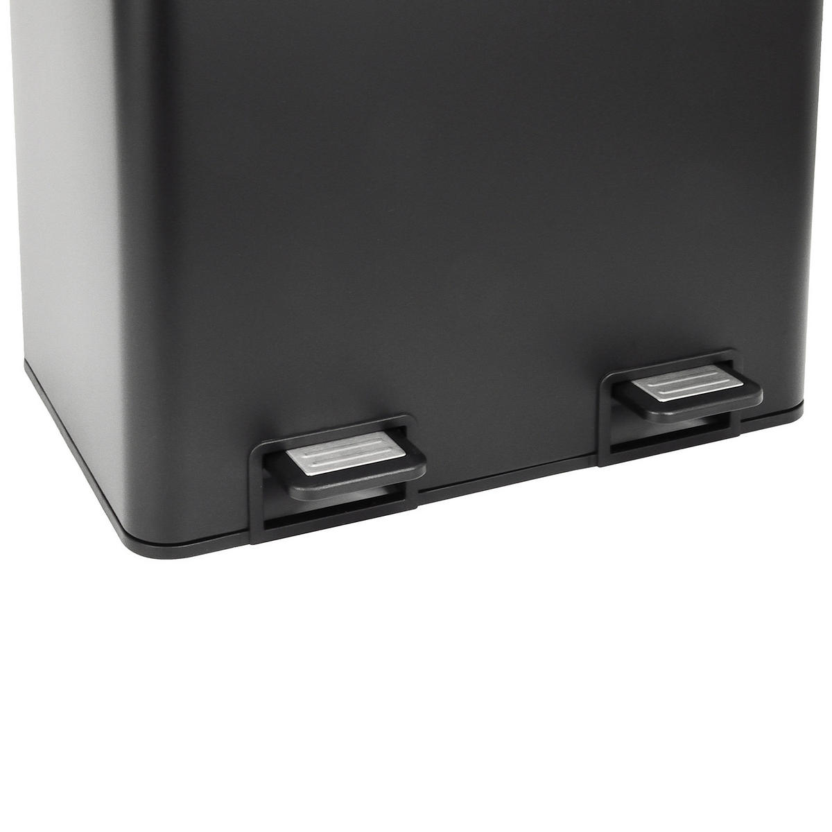 MÜLLTRENNSYSTEM TMH2X30 2x30L 2 Fächer Mülleimer Pulverbeschichteter Stahl Schwarz - Schwarz, Metall (47/72/32cm) - SVITA