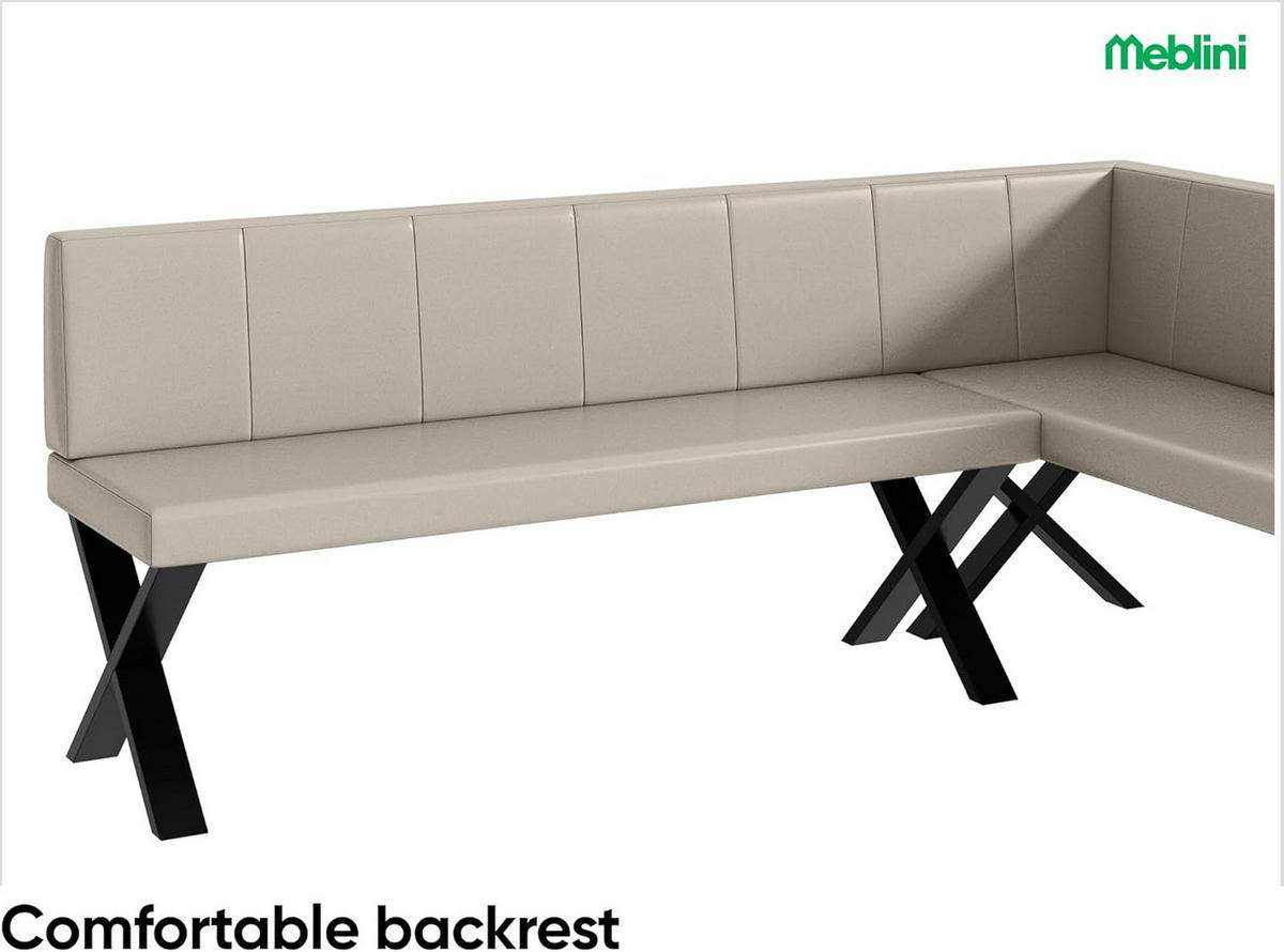 ECKBANK PETER_X - Beige, Leder (142/196cm) - Meblini