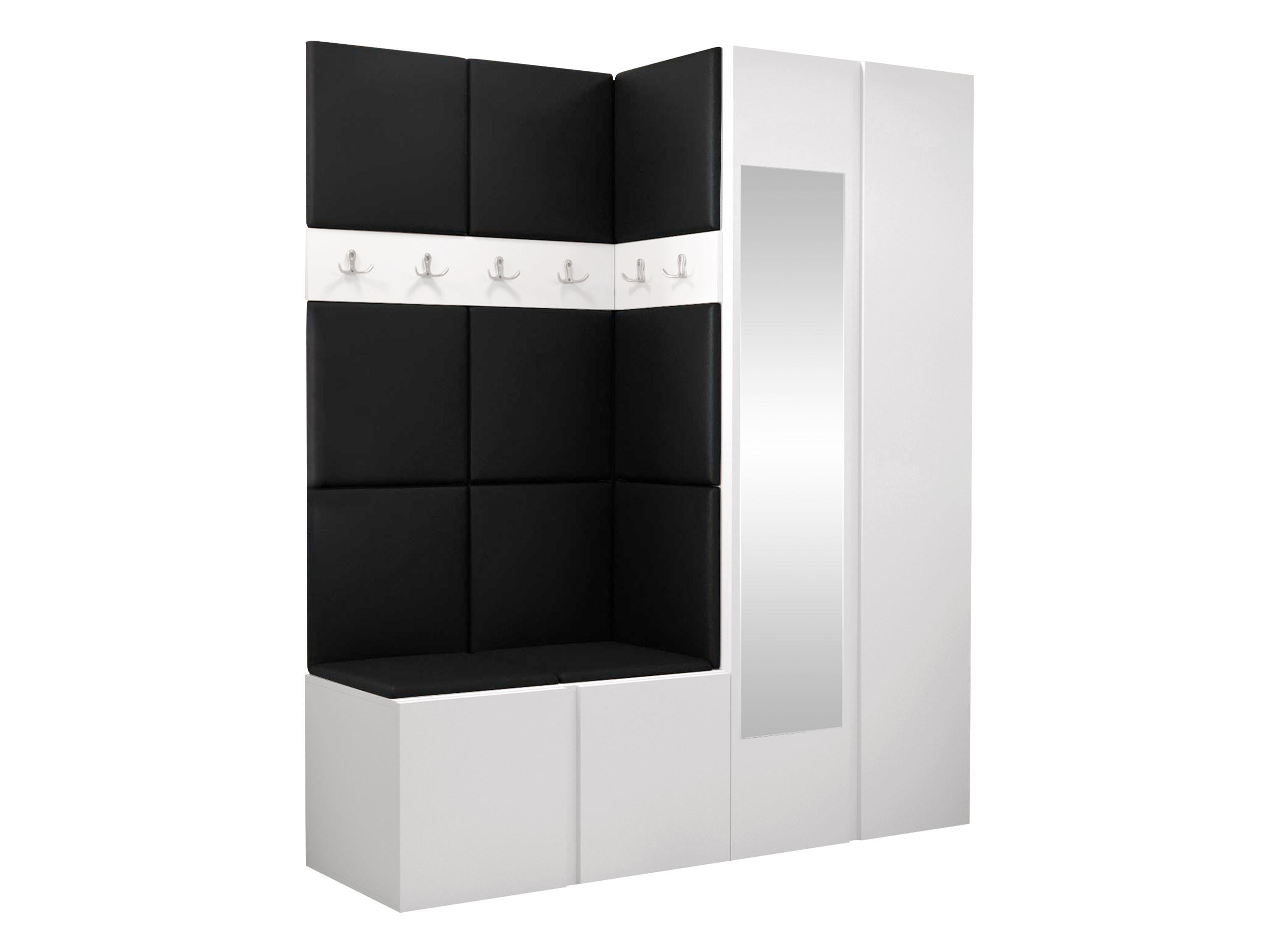 GARDEROBEN-SET Orion XII - Schwarz/Weiß, Holzwerkstoff/Kunststoff (158/186/46cm) - MIRJAN24