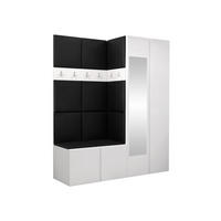 GARDEROBEN-SET Orion XII - Schwarz/Weiß, Holzwerkstoff/Kunststoff (158/186/46cm) - MIRJAN24