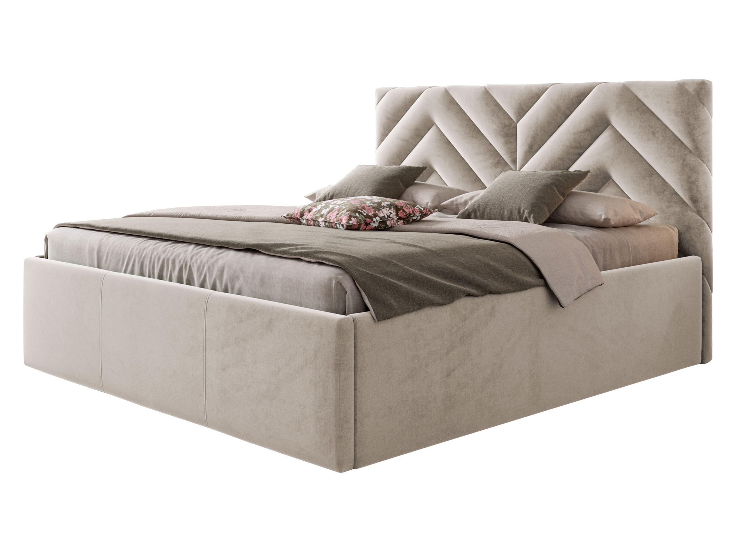 POLSTERBETT Azzuro - Beige/Naturfarben, Holz/Holzwerkstoff (140/200cm) - MIRJAN24