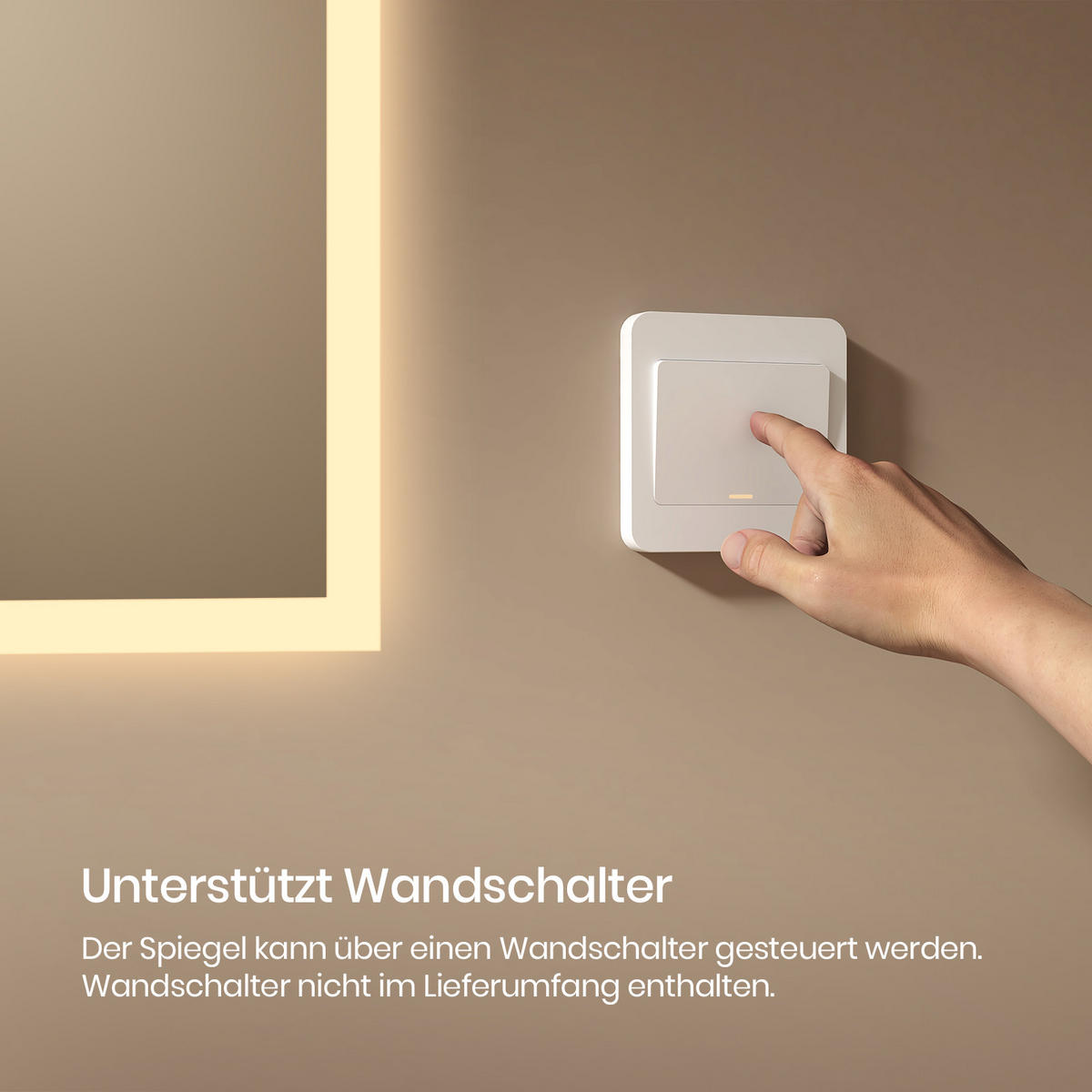 BADSPIEGEL mit Explosionsgeschützte Folie Beleuchtung 120/60/3,5 cm - Weiß, Glas (60/3.5/120cm) - EMKE