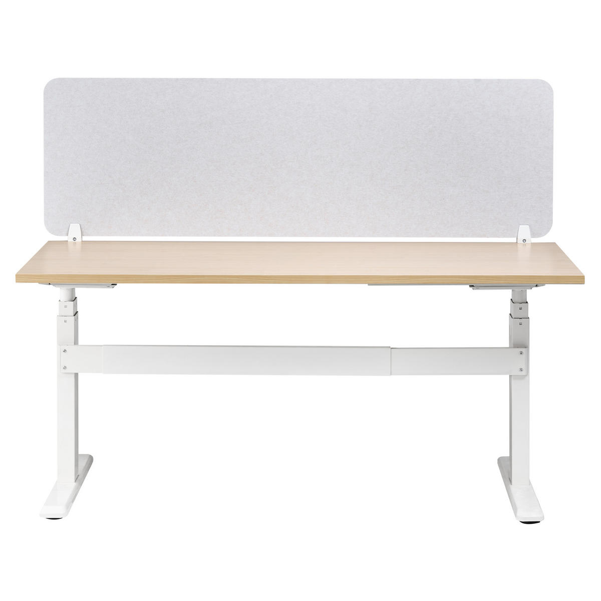 SCHREIBTISCHTRENNWAND Cremeweiß 160x1x50 Split - Creme, Kunststoff (1/160/50cm) - Beliani