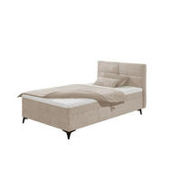 BOXBETT 120x200 inkl. Topper und Bettkasten - Beige/Schwarz, Holz/Holzwerkstoff (120/200cm) - ed exciting design