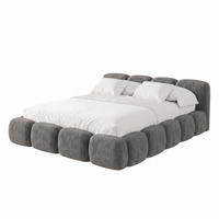 POLSTERBETT SUENO 180x200 cm in Dunkelgrau, gepolstertes Kopfteil, Metalllattenrost, Bettkasten, Chenille-Stoff - Dunkelgrau/Naturfarben, Holz/Textil (180/200cm) - Muffo