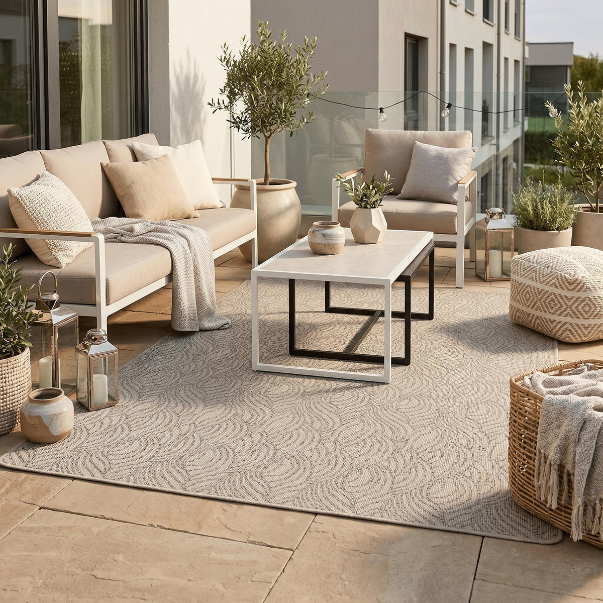 IN- UND OUTDOOR TEPPICH BEIDSEITIG NEWPORT DESIGN - Grau, Textil (200/250cm) - Snapstyle