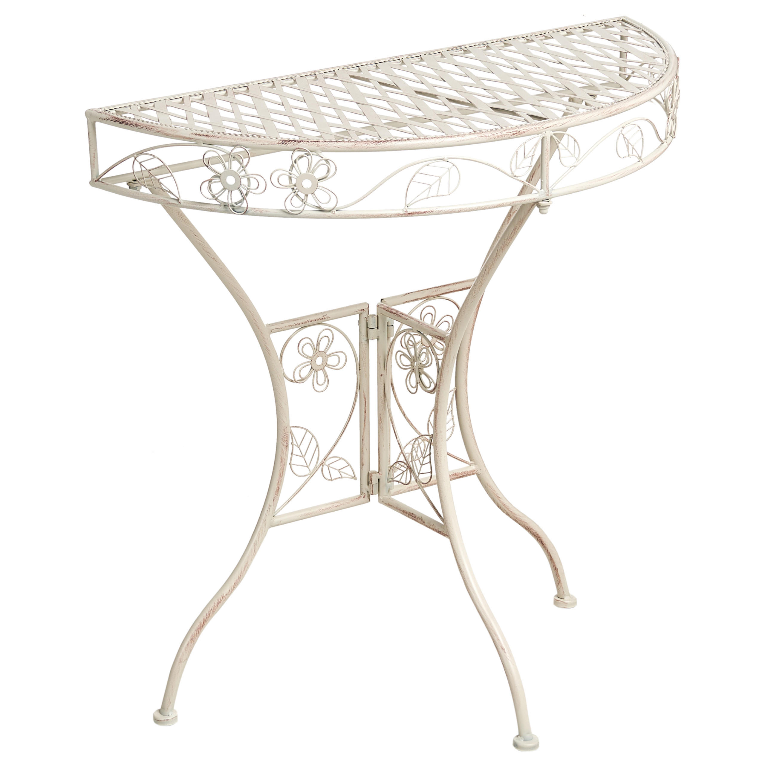 Beliani BISTRO STOLEK 80/36 cm Kov Světle béžový Yaviza