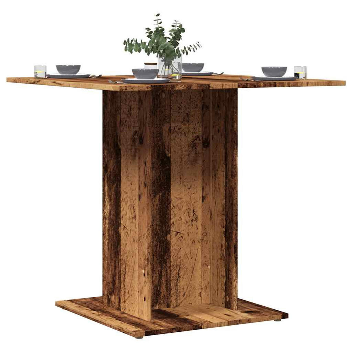 ESSTISCH Altholz-Optik 80/80/75 Cm Holzwerkstoff - Dunkelbraun, Holzwerkstoff (80/80/75cm) - vidaXL