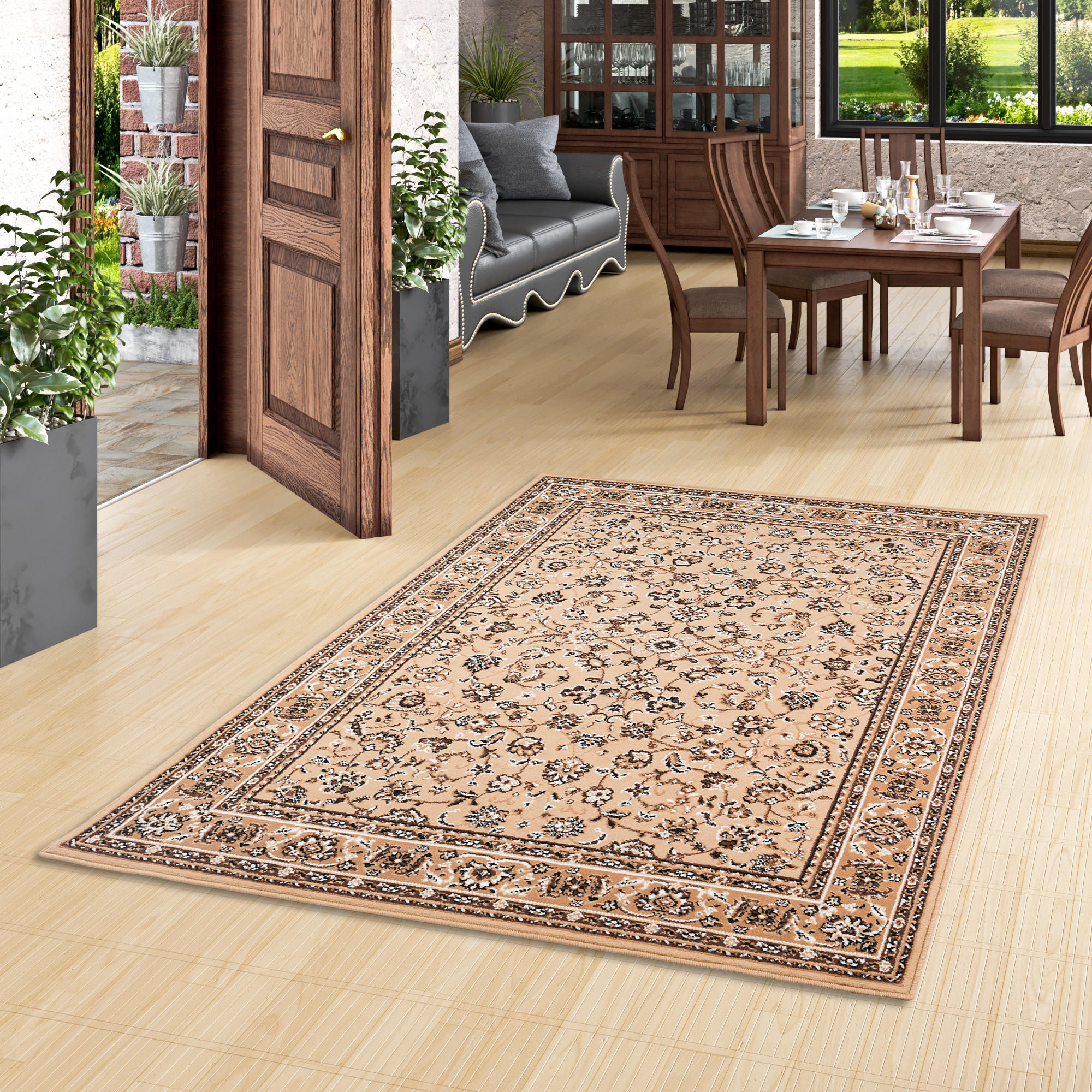ORIENT TEPPICH TRENDLINE BEIGE BORDÜRE - Beige, Textil (160/225cm) - Pergamon
