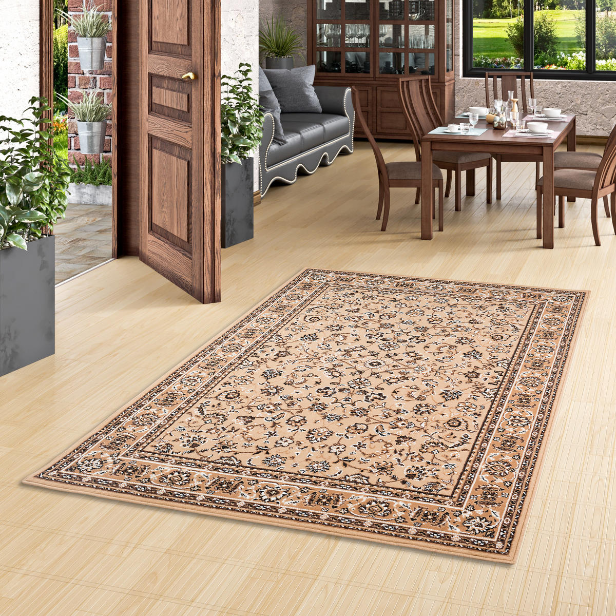 ORIENT TEPPICH TRENDLINE BEIGE BORDÜRE - Beige, Textil (80/150cm) - Pergamon