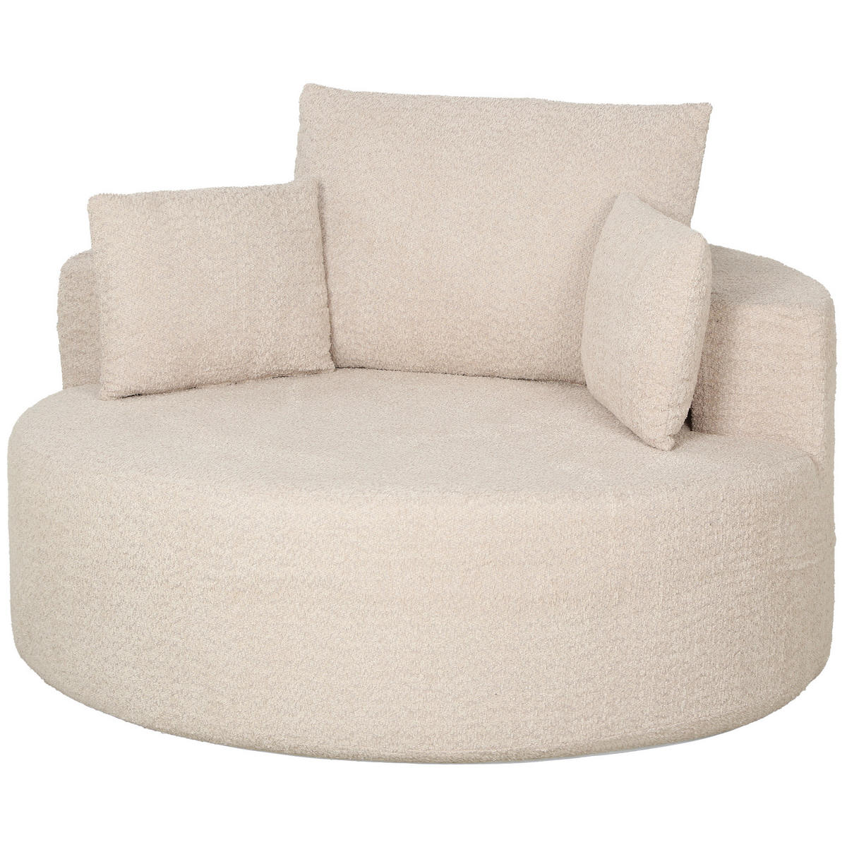 SESSEL Creme 130/130/82 cm - Creme, Textil (130/82/130cm) - PANGIVO