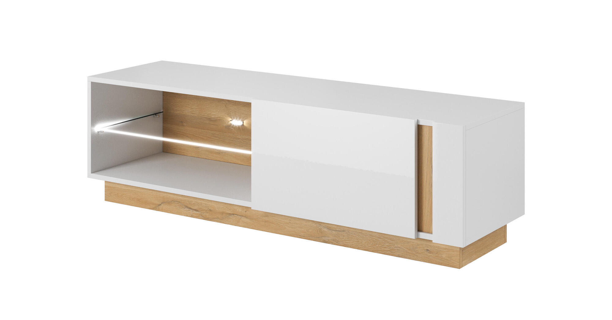 TV-LOWBOARD ARCADE Weiß 139x40x46 cm - Weiß, Holzwerkstoff (139/46/40cm) - FURNLUX