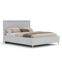 POLSTERBETT Ordina Hellgrau 140/200 cm im Webstoff - Hellgrau/Naturfarben, Holz/Holzwerkstoff (140/200cm) - Maison de Reve