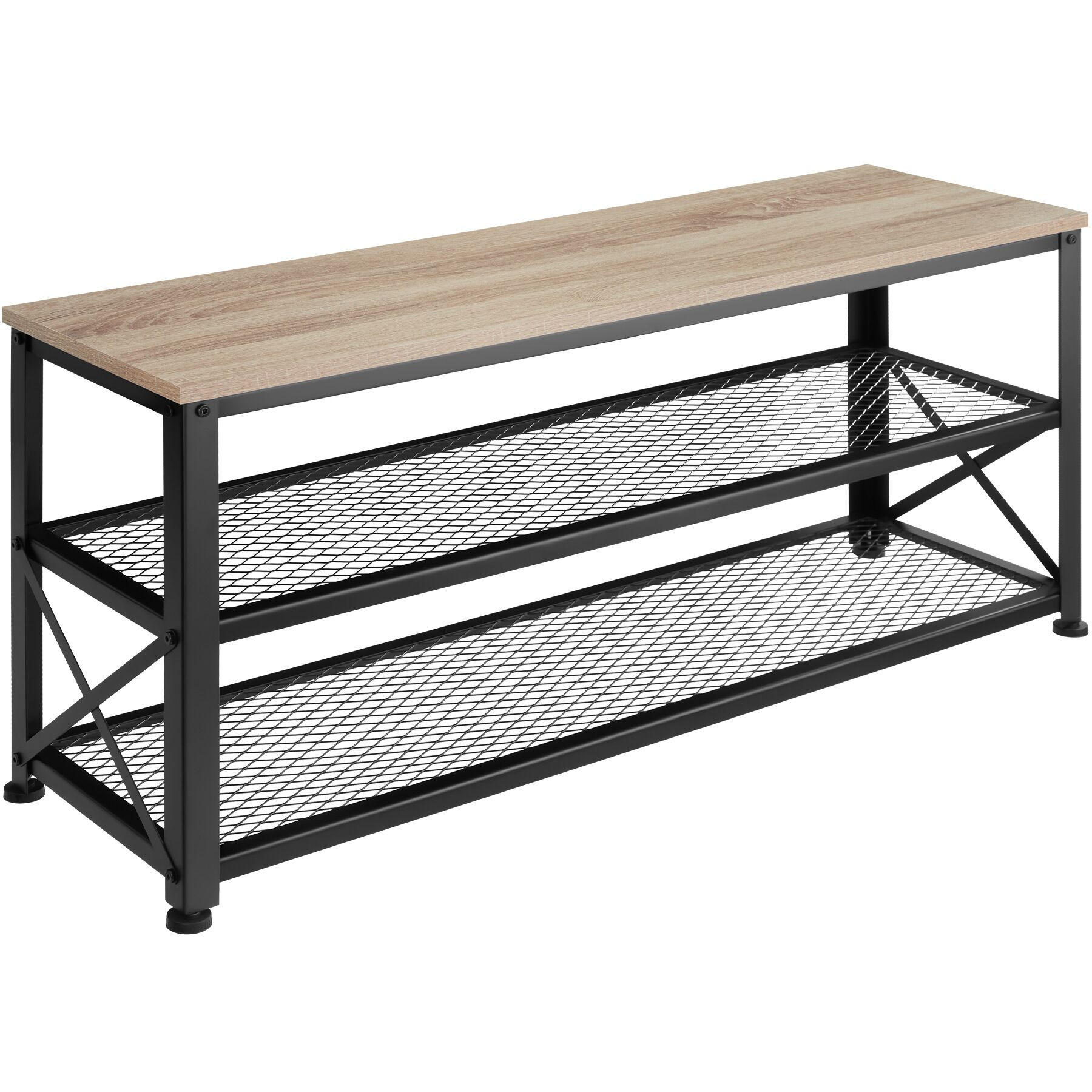 SCHUHREGAL Blackpool,101 x 30,5 x 45,5 cm,Industrial Holz hell, Eiche Sonoma - Naturfarben, Holz (30.5/45.5/101cm) - tectake