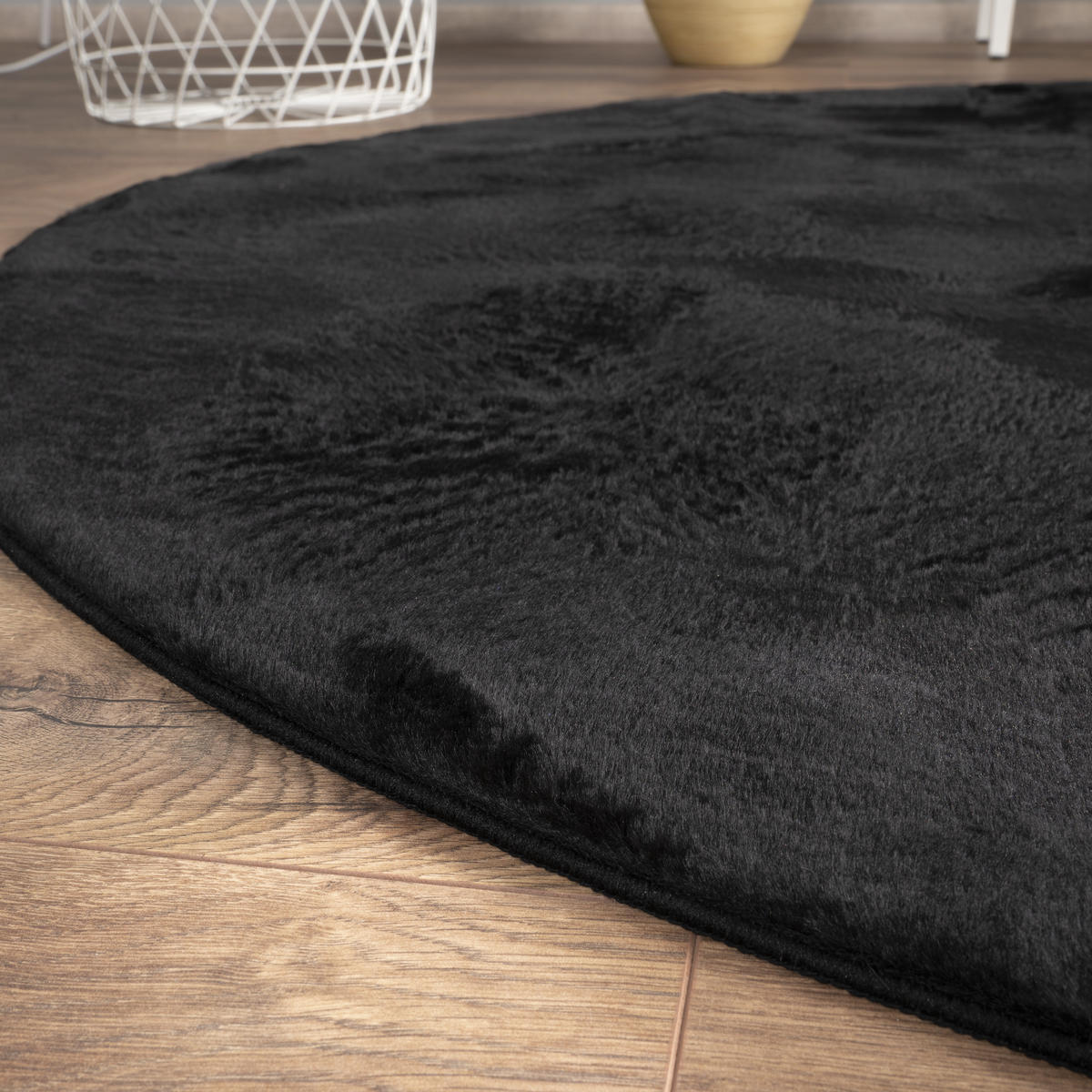 HOCHFLORTEPPICH 160/160 cm Soft 380 - Schwarz, Textil (160/160cm) - Paco Home