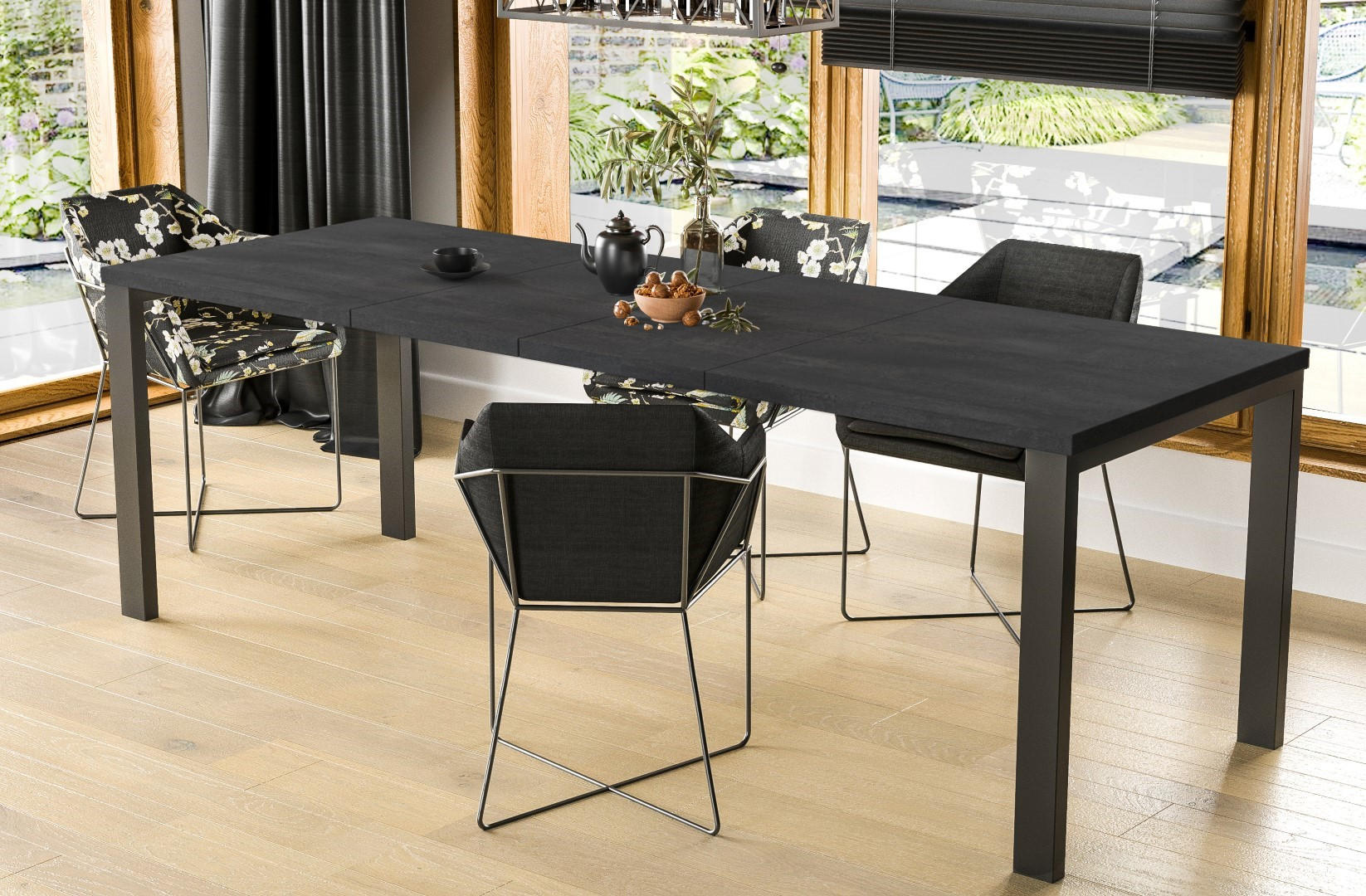 ESSTISCH Garant ausziehbar - Graphitfarben, Holzwerkstoff (130/80/76cm) - Endo-Moebel