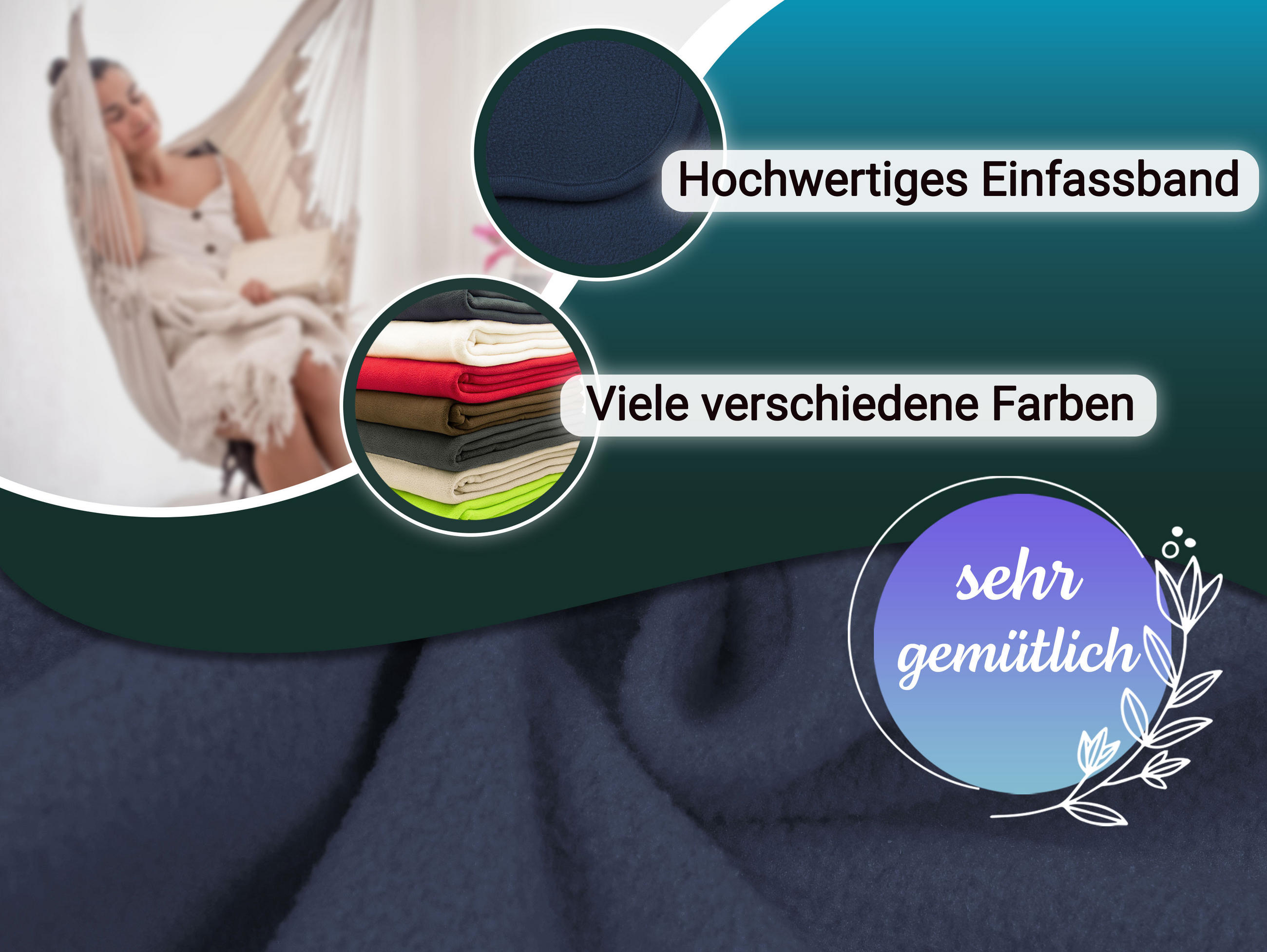 KUSCHELDECKE, 130x170 cm, 100% Polyester, Blau - Dunkelblau, Textil (130/170cm) - Zollner