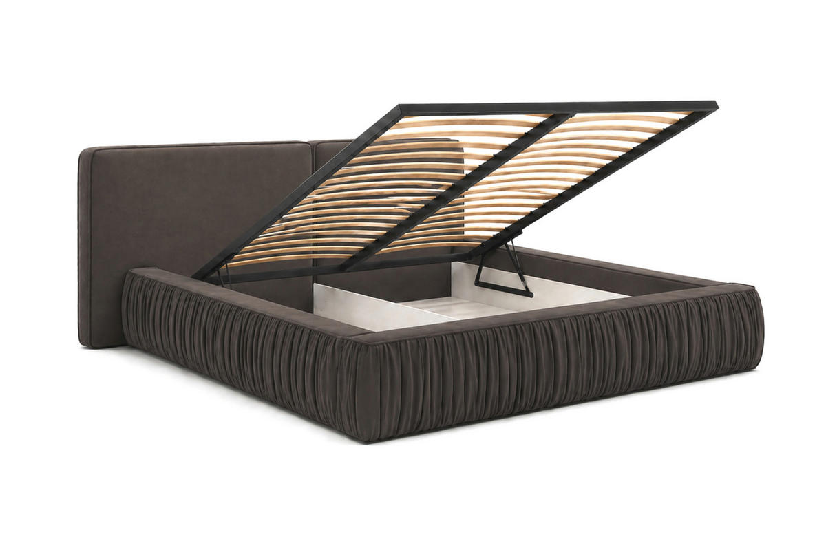 POLSTERBETT 08 140 x 200 cm – Riviera – Bett mit Gasdruckfedern und Stauraum - Bronzefarben, Holz (140/200cm) - ROYAL24_MARKT