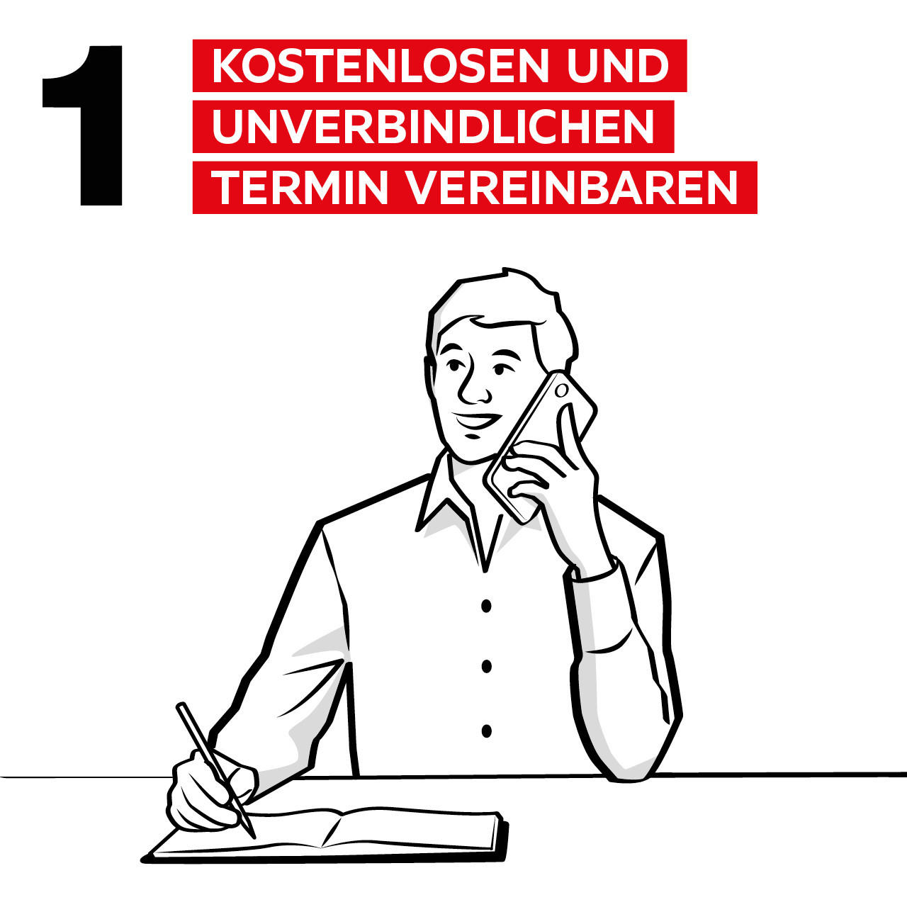 1. Kostenlosen & unverbindlichen Termin vereinbaren