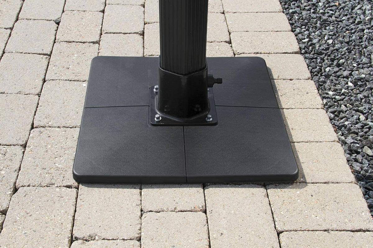 SOCKEL Solardusche freistehend für Garten & Terrasse - Schwarz, Holz (50/12/50cm) - Swim & Fun 