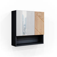 BADSPIEGELSCHRANK Irma Goldkraft Eiche/Anthrazit 54 x 55 cm - Anthrazit/Eiche Wotan, Holzwerkstoff (54/55/16.9cm) - Vicco