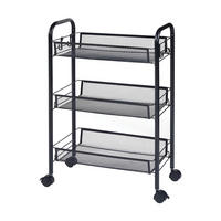 ROLLWAGEN Tromsø - Schwarz, Metall (44/63/26cm) - [en.casa]